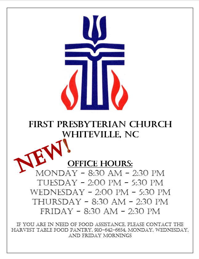 New office hours, 8-2020